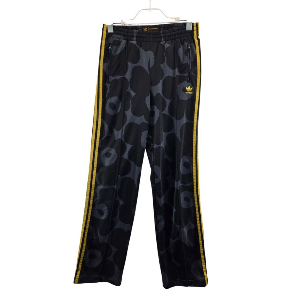 Adidas x Marimekko Firebird Track Pants Black Carbon Gold Floral Small Athletic - Picture 4 of 10